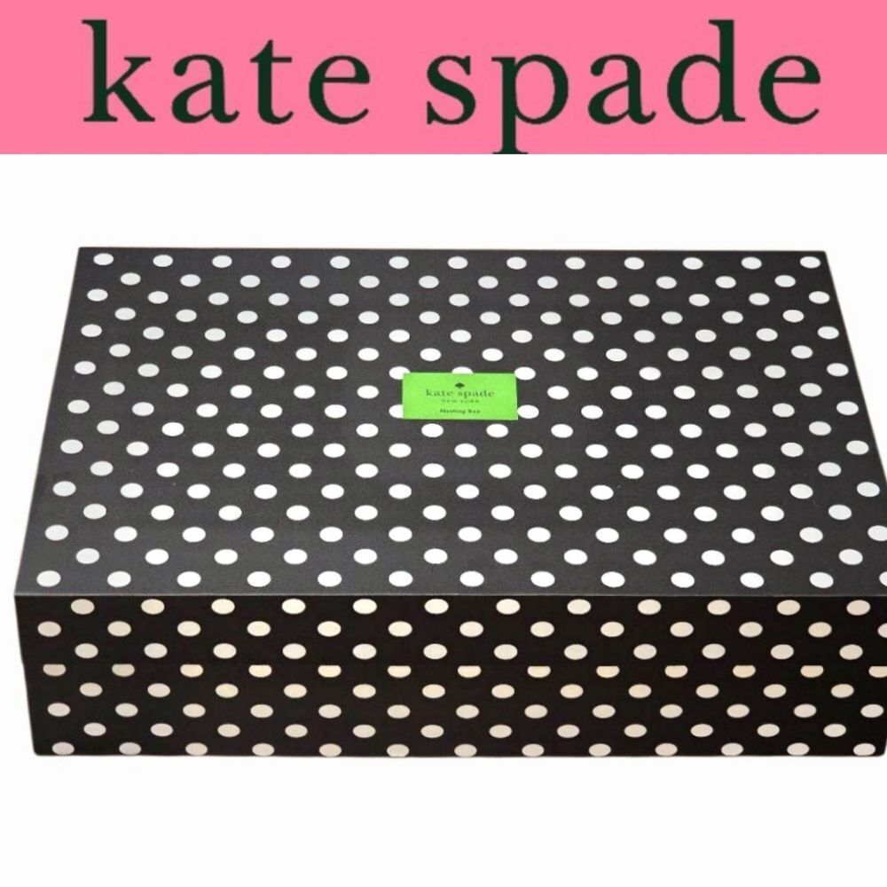 Kate Spade New York Polka Dot Decorative Storage Nesting Box- Black